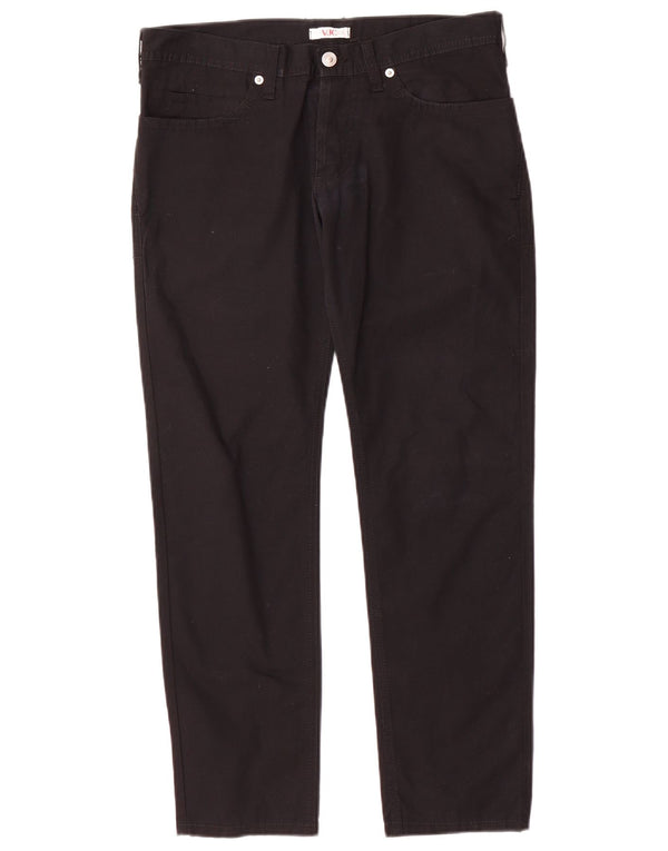 Versace Calça masculina reta casual W32 L27 algodão preto