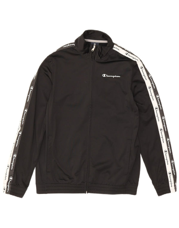 Jachetă de top pentru trening cu grafică Champion Boys 13-14 ani XL, negru, color block