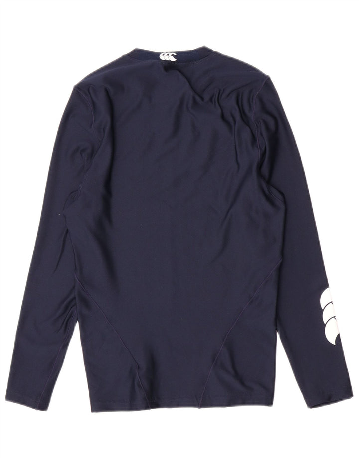 Canterbury Dame Grafisk Top Langærmet UK 10 Small Navy Blue Polyester