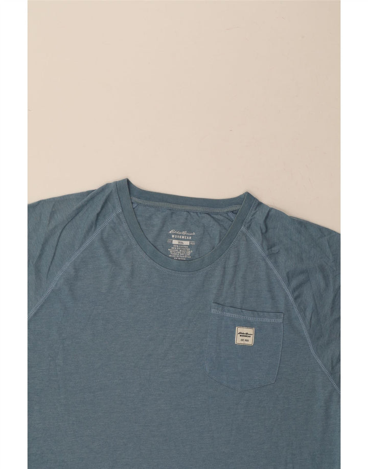 EDDIE BAUER Mens T-Shirt Top 2XL Blue Cotton Vintage Eddie Bauer and Second-Hand Eddie Bauer from Messina Hembry 