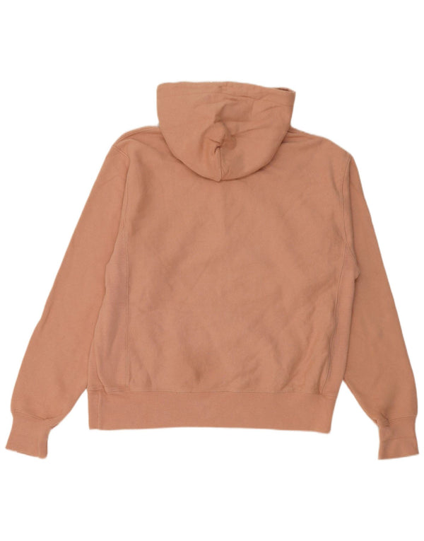 Champion Womens Loose Fit Hoodie Pullover UK 14 Mittelrosa Baumwolle