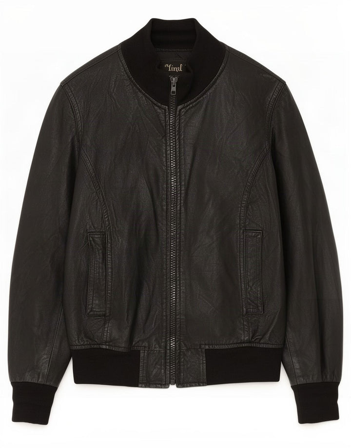 Vintage Womens Leather Jacket UK 14 Medium Black