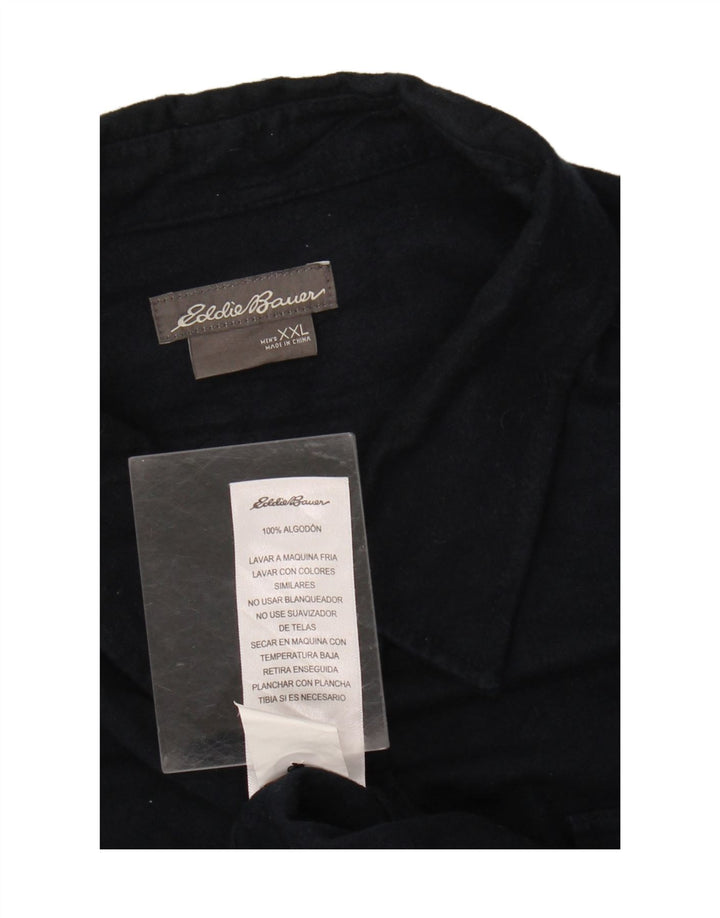 Eddie Bauer Herrenhemd 2XL Marineblau Baumwolle