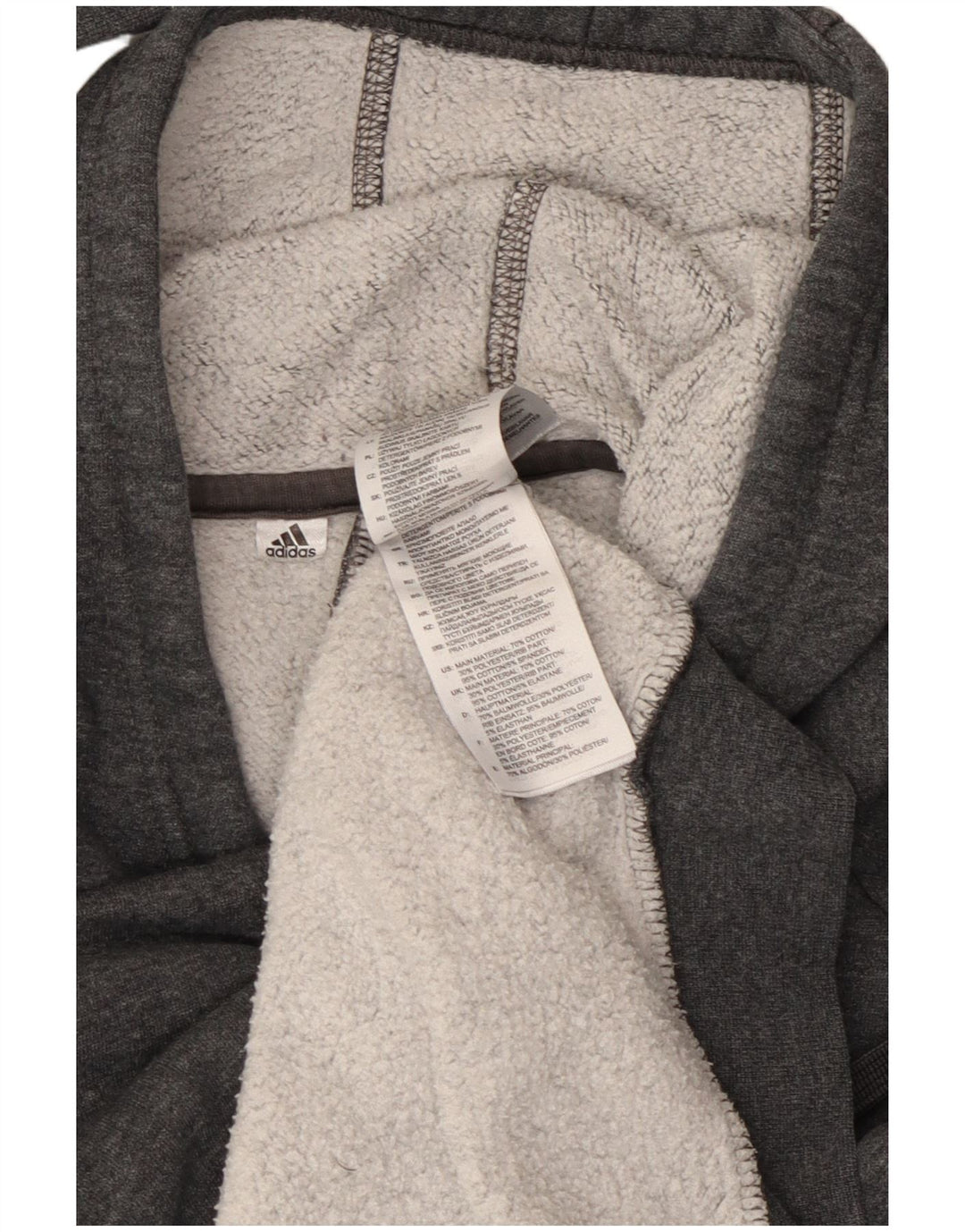 Adidas Mens Hoodie Jumper Small Grey Cotton