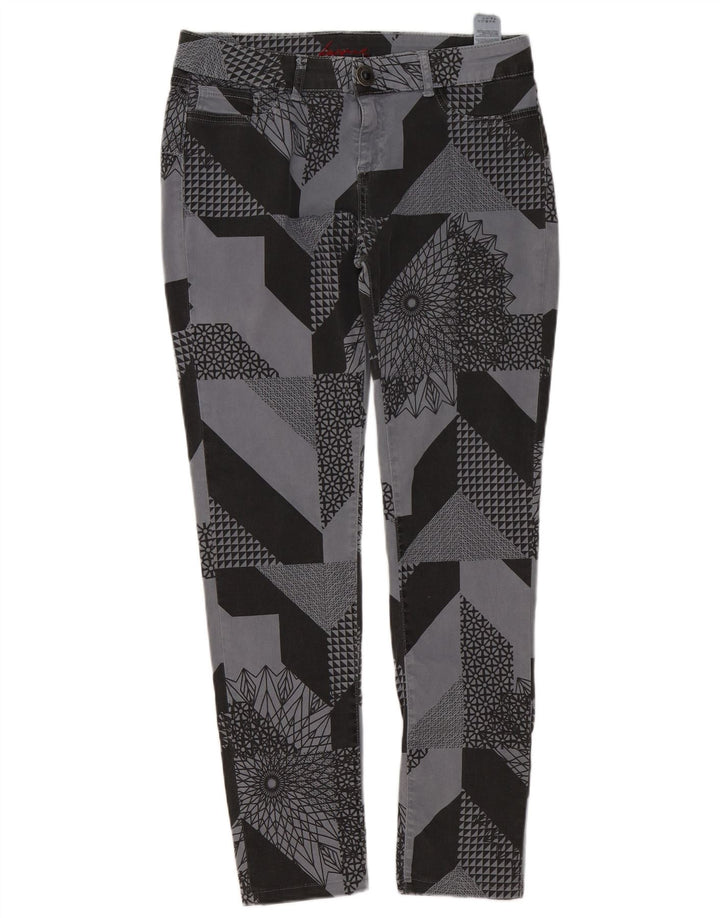 Pantaloni casual slim da donna Desigual W32 L29 cotone patchwork grigio