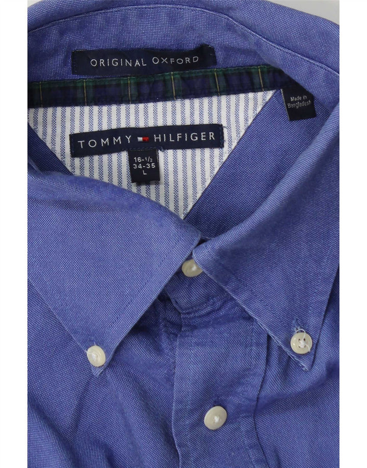 Tommy Hilfiger Chemise Homme Taille 16 1/2 Grand Bleu