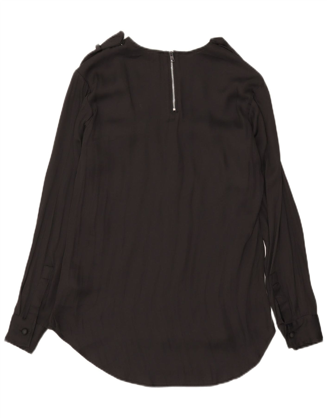 Replay Womens Long Sleeve Oversized Blouse Top UK 2 2XS Black Polyester