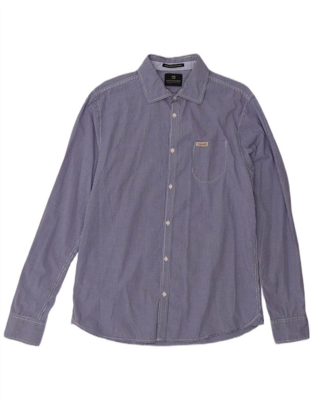 Scotch & Soda Mens Shirt Large Blue Gingham