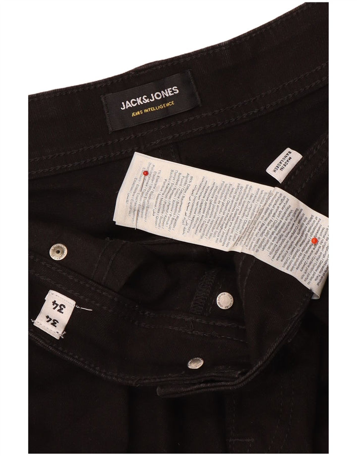 Jack & Jones Mens Slim Jeans W34 L34 Black Cotton