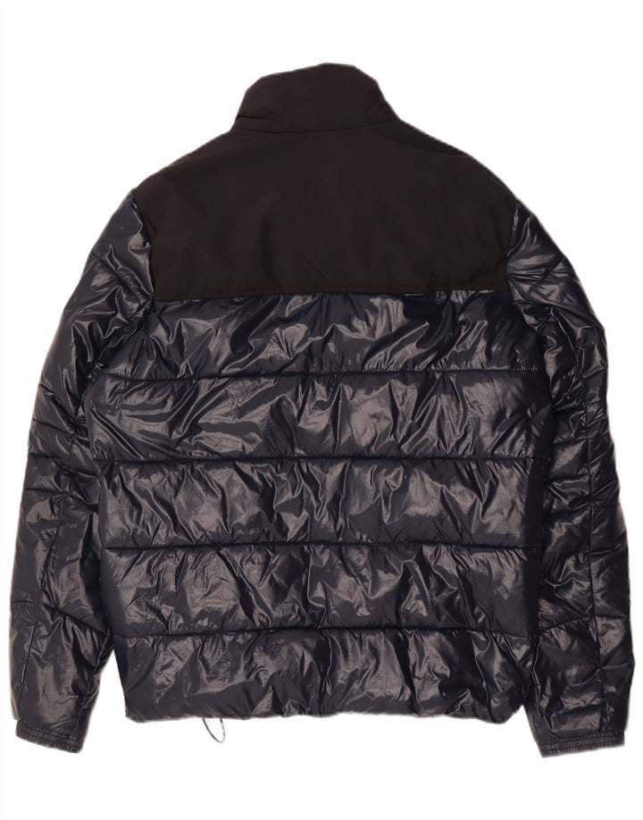 Michael Kors Mens Loose Fit Padded Jacket UK 36 Small Navy Blue Polyester
