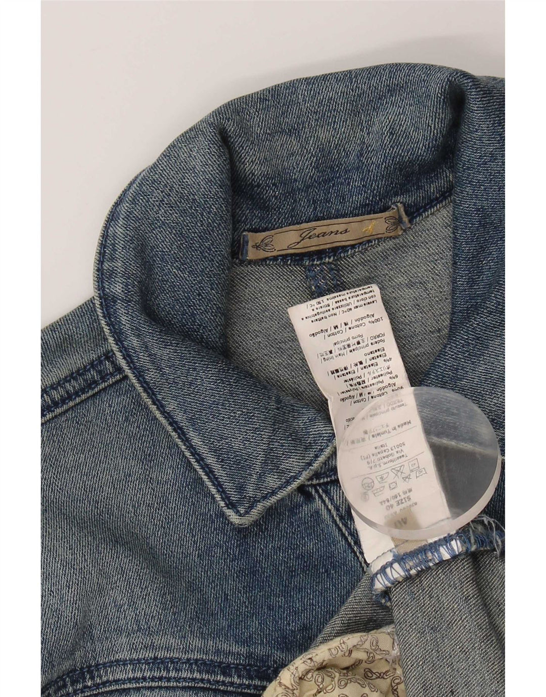 Vintage Womens Crop Denim Jacket IT 40 Small Blue Cotton