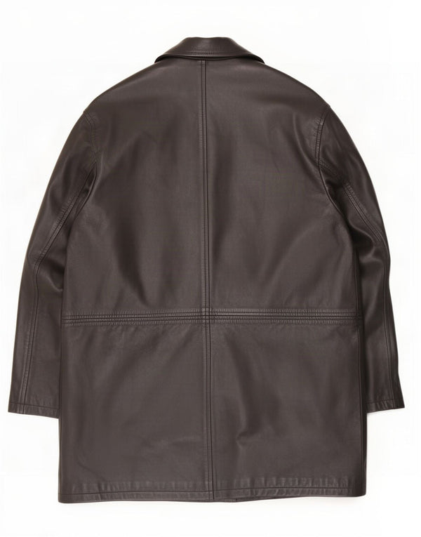 Zara Ανδρικό Δερμάτινο Παλτό UK 42 XL Μαύρο