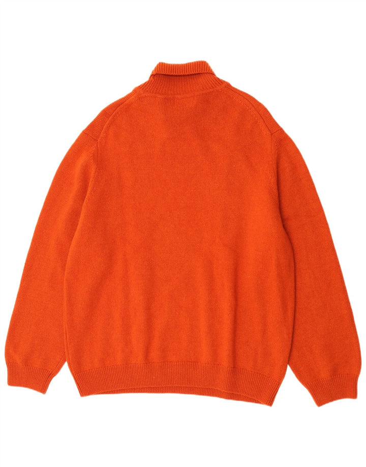 Maglione maglione a collo alto da uomo C&A 2XL lana arancione