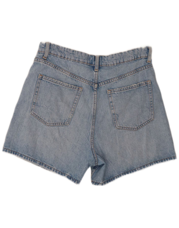 Zara Dame højtaljede denimshorts EU 40 Medium W30 Blå Bomuld