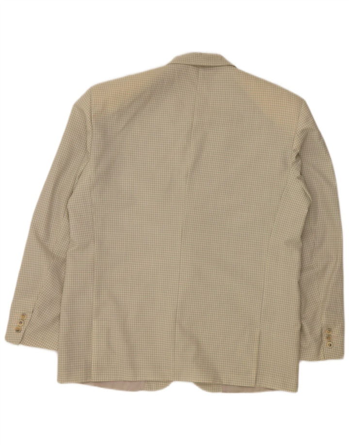 Chelsea Veste Blazer 2 Boutons Homme IT 54 2XL Beige Vichy Laine Vierge