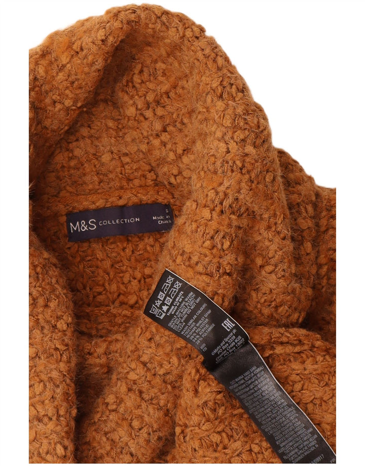 Marks & Spencer Womens Oversized Roll Neck Jumper Sweater UK 10 Small Brown