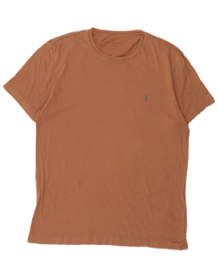 All Saints Herren-T-Shirt aus mittelbrauner Baumwolle