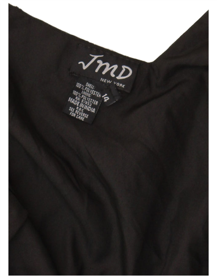 JMD Womens Asymmetrisk Slip Dress UK 12 Medium Black Polyester