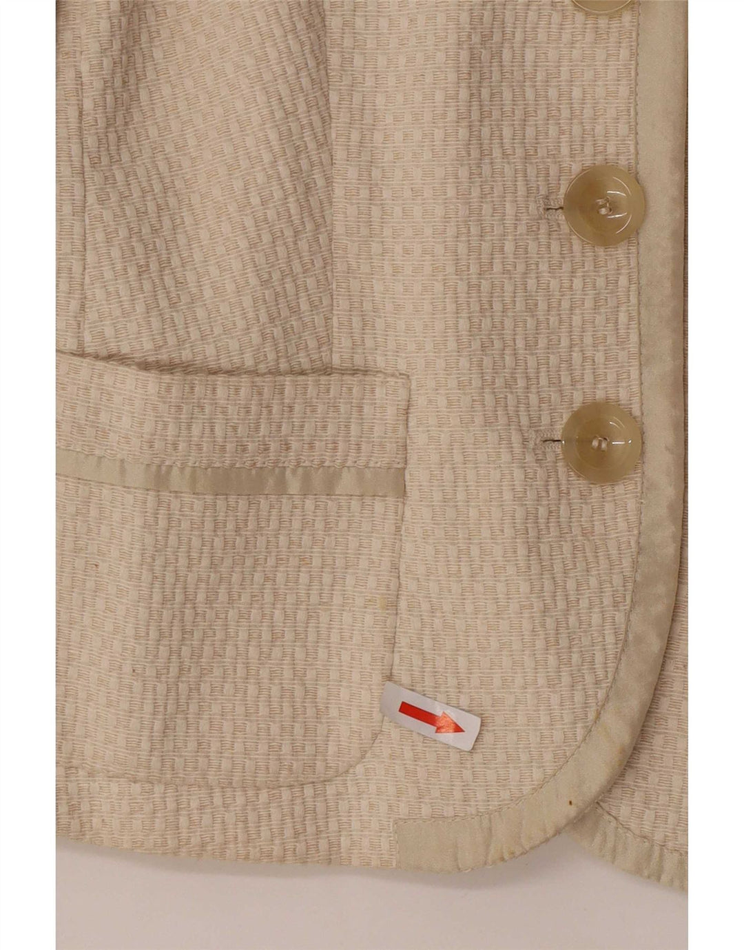 Jaqueta blazer feminina de 3 botões Max & Co. Reino Unido 6 XS algodão bege