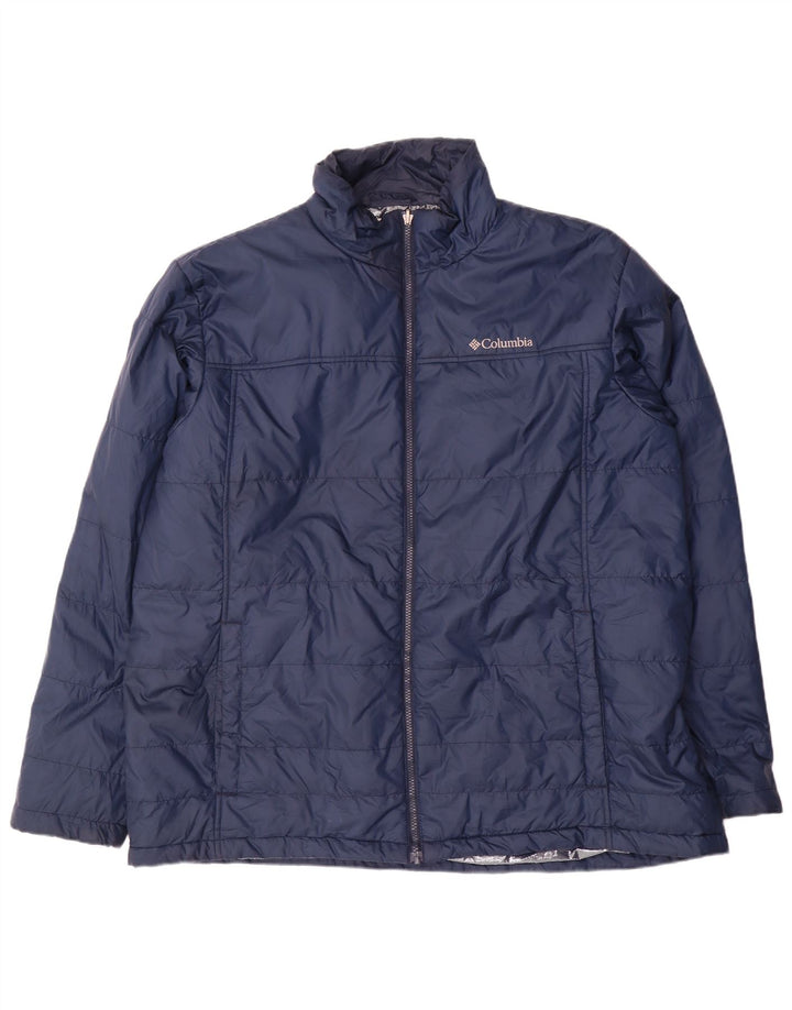 Columbia Mens Tall Padded Jacket UK 44 2XL Navy Blue Polyester