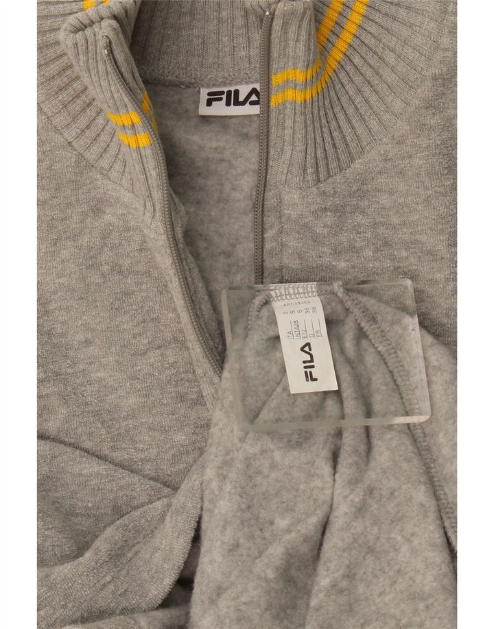 Fila Womens Longline Oversized Cardigan Sweater UK 10 Small Grey Cotton