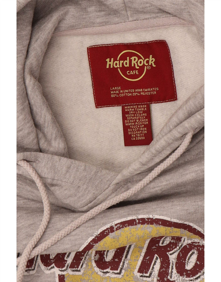 Felpa con cappuccio grafica da uomo Hard Rock Cafe Amsterdam, grande poliestere grigio