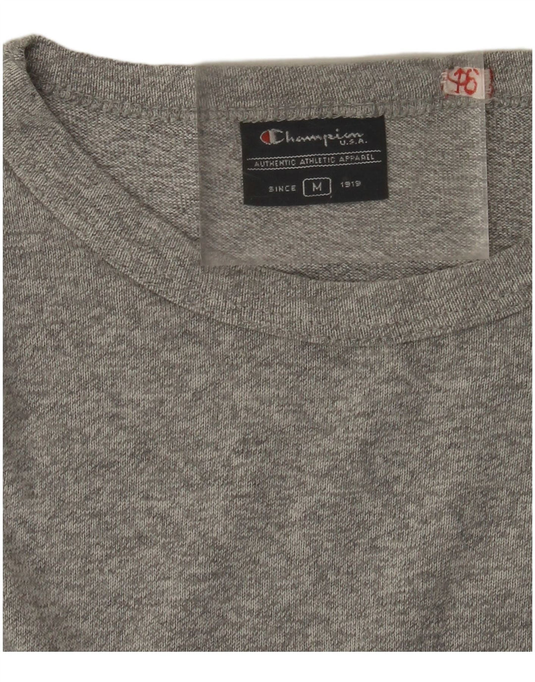 CHAMPION Mens Graphic Top Long Sleeve Medium Grey Flecked