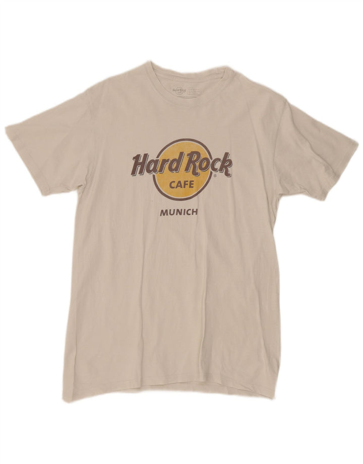 T-shirt grafica da uomo Hard Rock Cafe Monaco di Baviera, cotone bianco medio