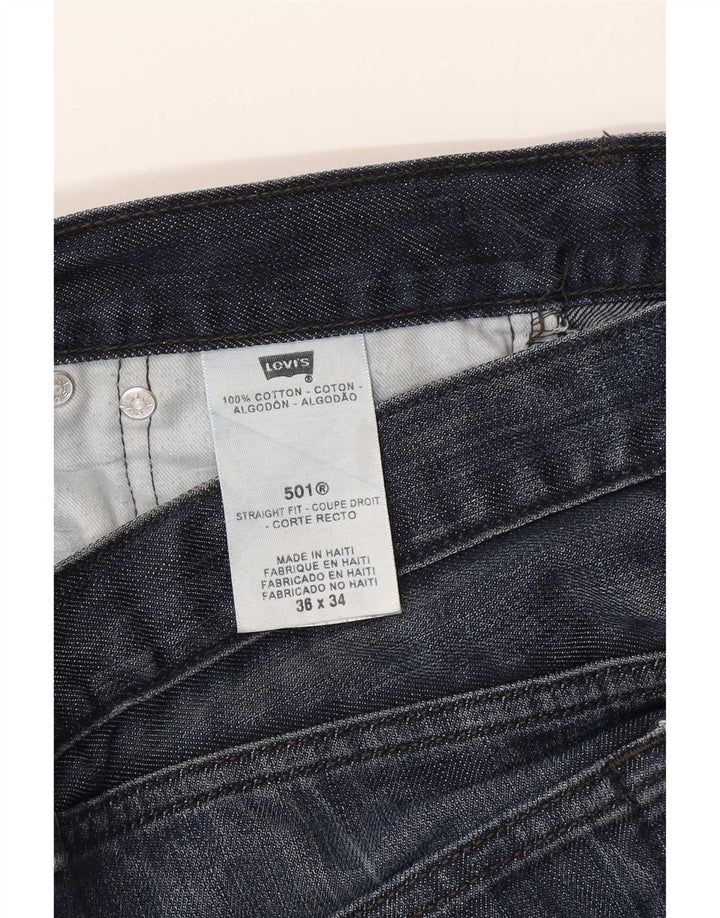 Levi's Mens 501 Straight Jeans W36 L27 Navy Blue Cotton