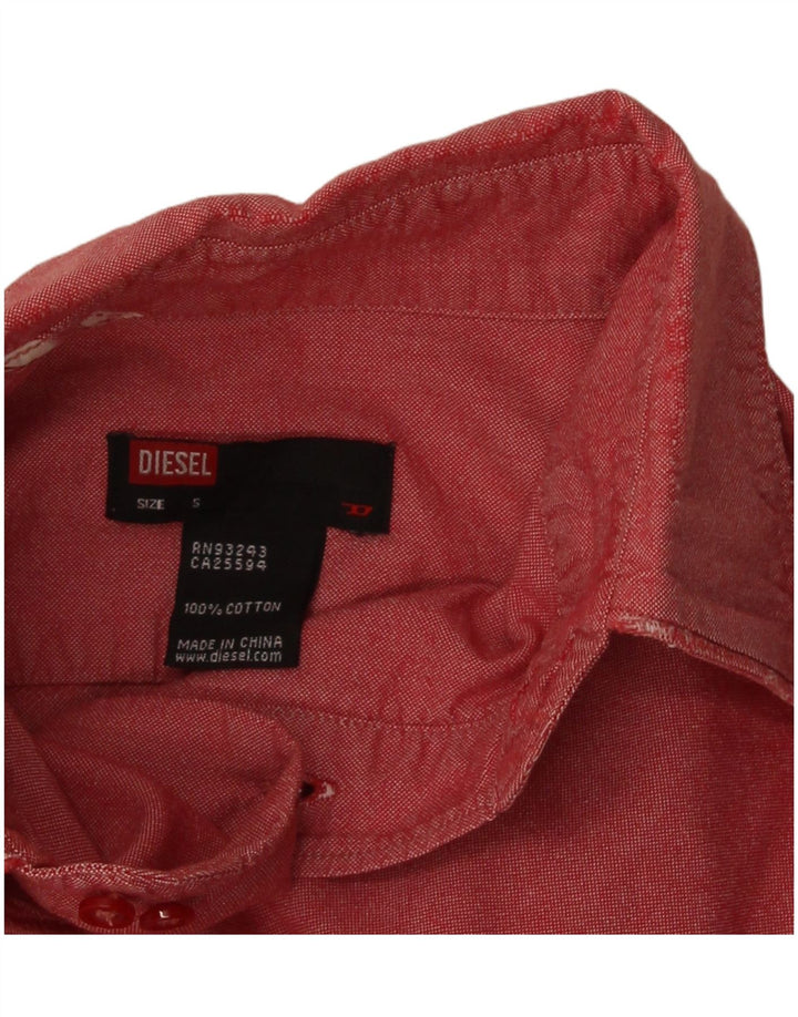 Diesel Mens Regular Fit Shirt Small Red Cotton