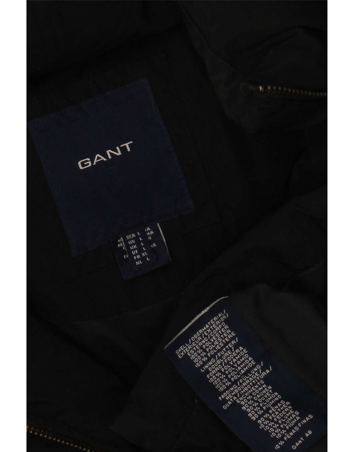 Gant Wattierter Damenmantel mit Kapuze, UK 16, Größe L, Schwarz, Polyester