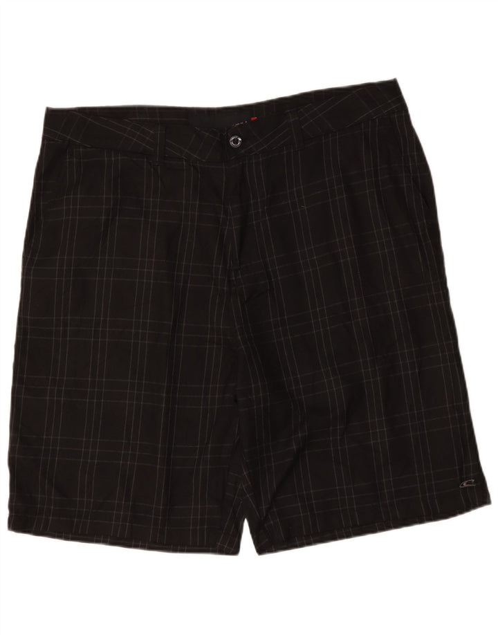 O'Neill Herren Chinoshorts W38 XL Schwarz kariertes Polyester