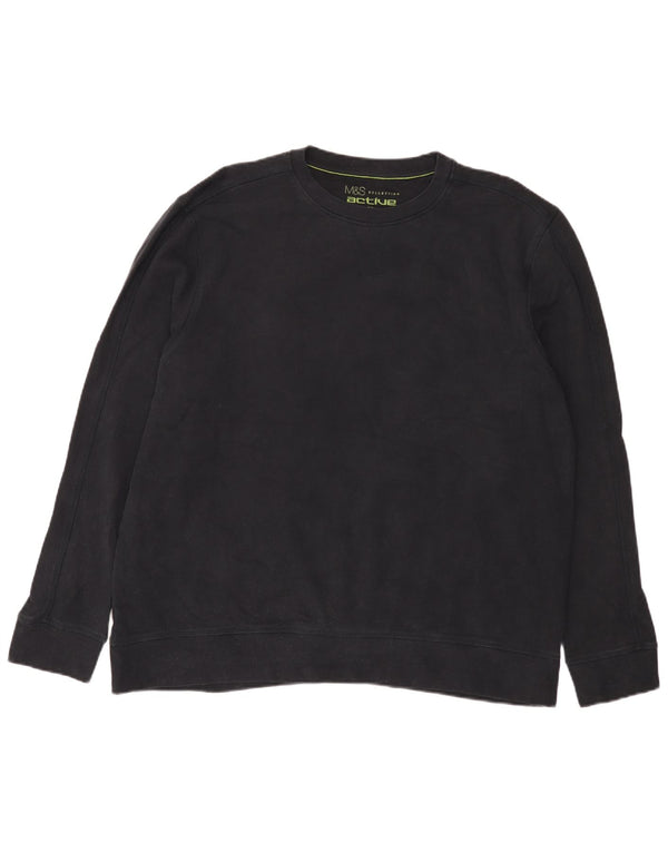 Felpa Marks & Spencer da uomo vestibilità regolare 2XL cotone blu navy