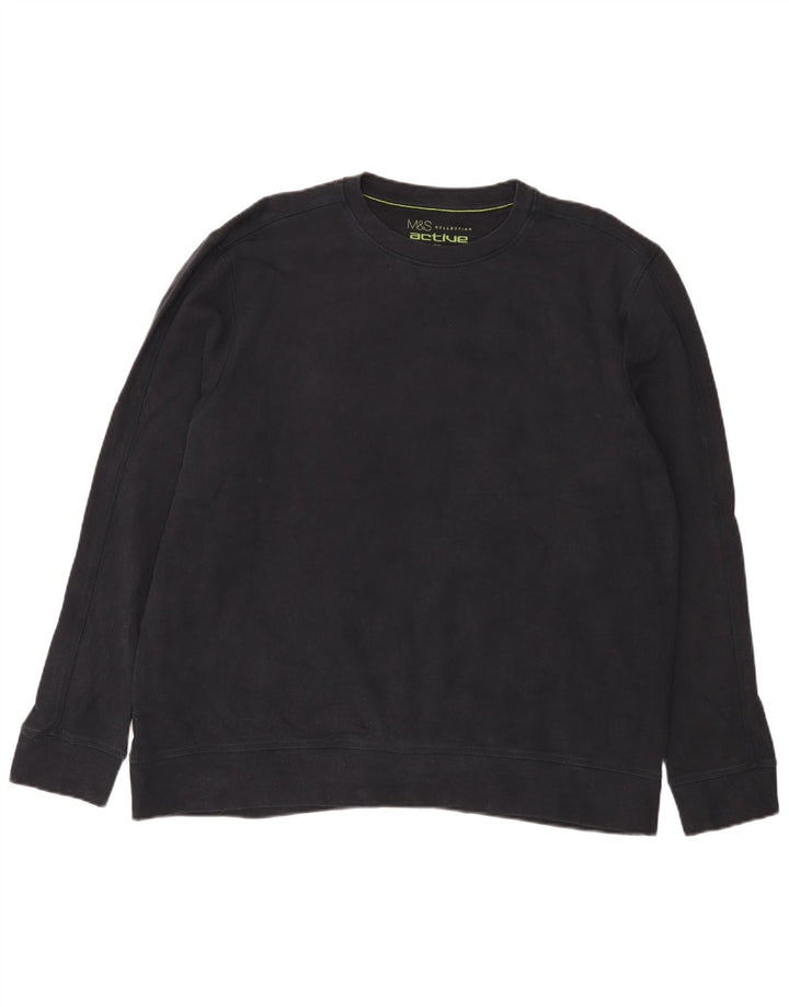 Marks & Spencer Mens Regular Fit Sweatshirt Jumper 2XL Navy Blue Cotton