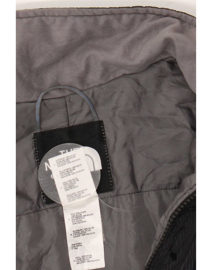 The North Face Damen Wattierte Jacke UK 16 Large Schwarz Kariertes Nylon