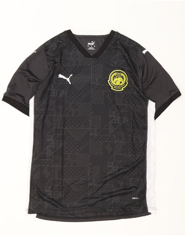 Puma Mens Graphic T-Shirt Top XL Black Geometric Polyester