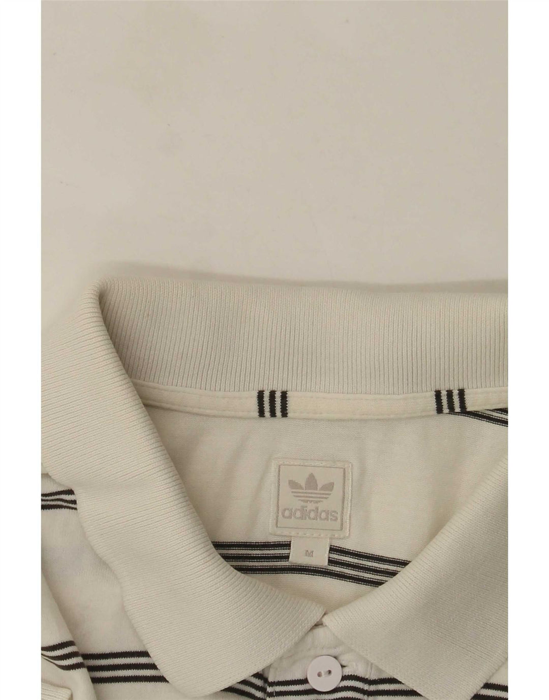 Adidas Polo Homme Rayé Blanc Moyen