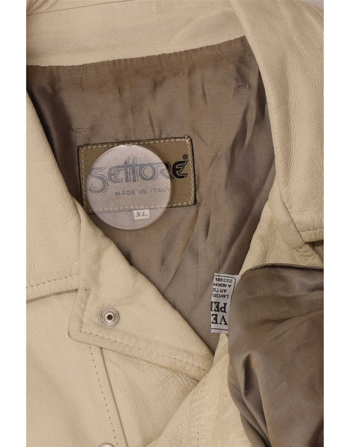 Settore Mens Leather Jacket UK 42 XL Beige