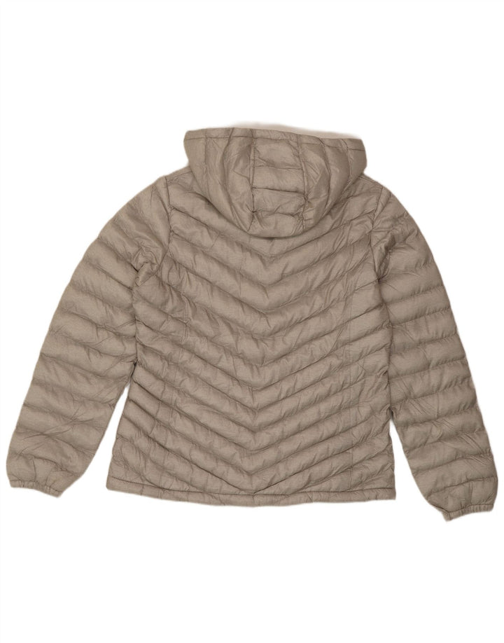 Mountain Warehouse Womens Hooded Padded Jacket UK 12 Medium Beige Polyester