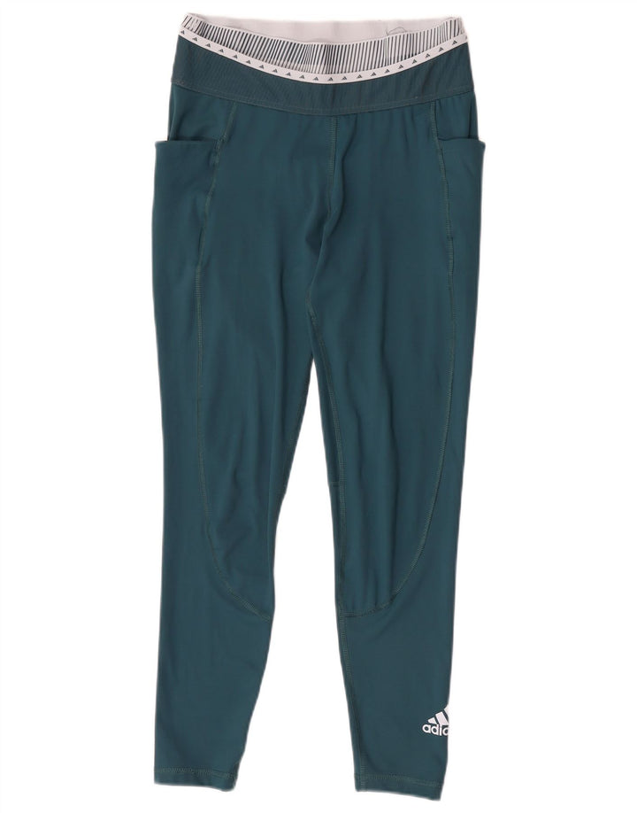 Leggings grafici da donna Adidas UK 12/14 Poliestere color block verde medio