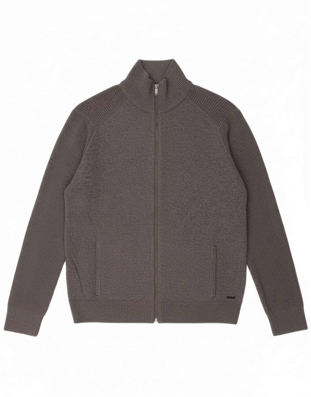 Calvin Klein Jeans Mens Cardigan Sweater Large Grey Cotton