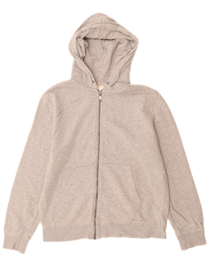 Marks & Spencer Mens Zip Hoodie Sweater Medium Grey Flecked Cotton