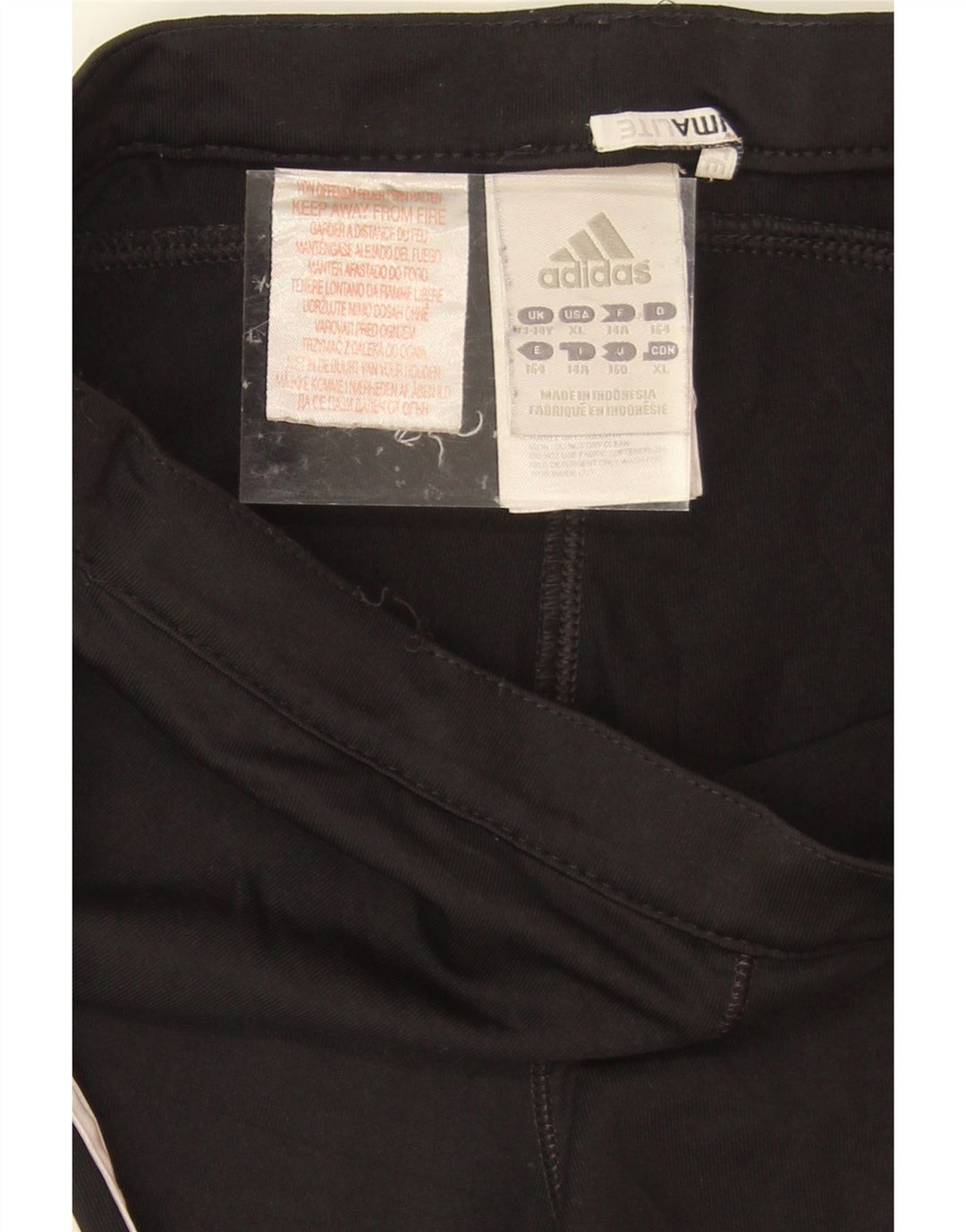 ADIDAS Girls Climalite Leggings 13-14 Years  Black Polyester Vintage Adidas and Second-Hand Adidas from Messina Hembry 
