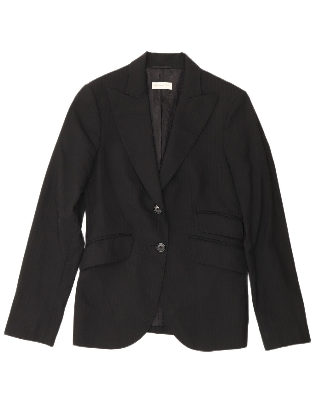 Massimo Dutti Veste Blazer 2 Boutons Femme EU 38 Petite Rayure Noire