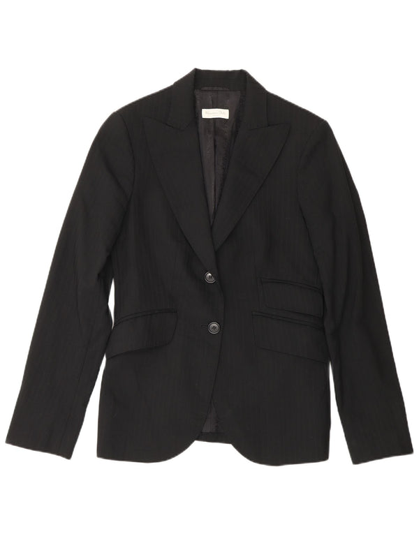Massimo Dutti Veste Blazer 2 Boutons Femme EU 38 Petite Rayure Noire