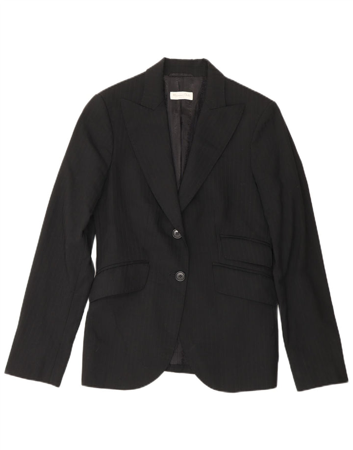 Massimo Dutti Veste Blazer 2 Boutons Femme EU 38 Petite Rayure Noire