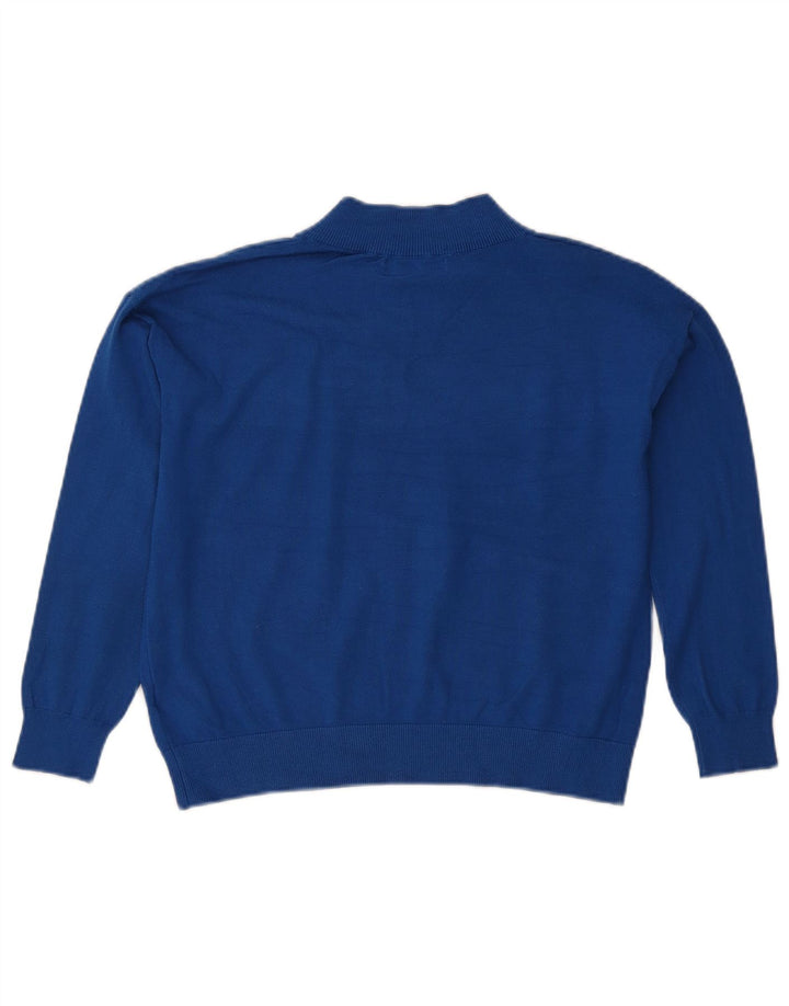Marks & Spencer Womens Crop V-Neck Jumper Sweater UK 10 Small Blue