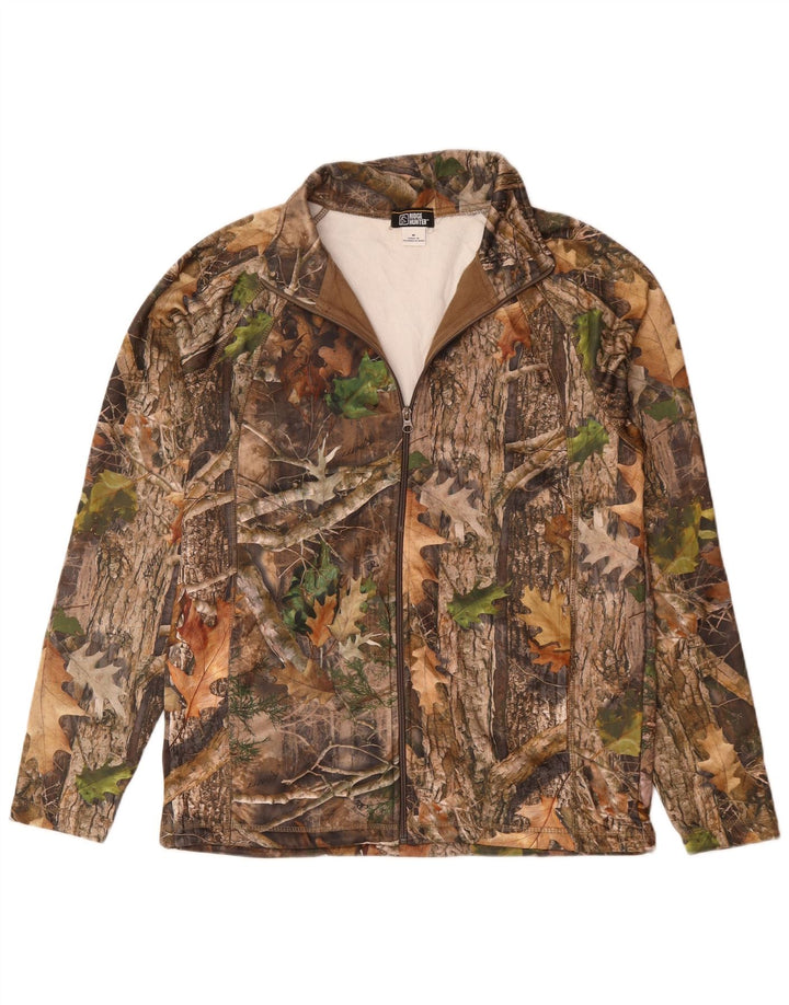 RIDGE HUNTER Mens Tracksuit Top Jacket Medium Brown Camouflage Polyester