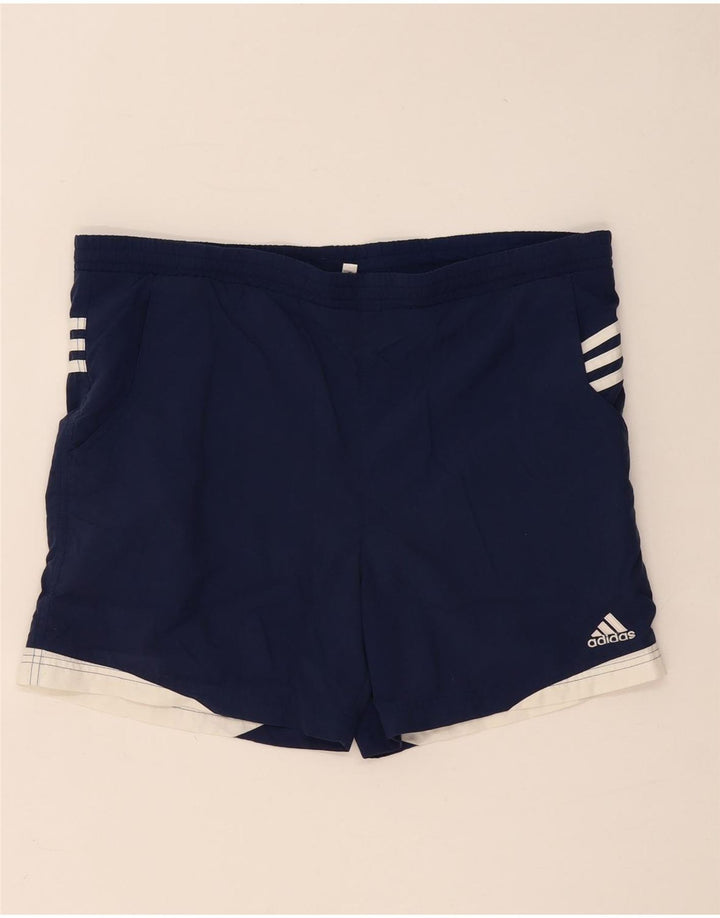 Shorts de natação masculino Adidas médio azul marinho colorblock