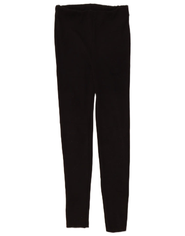 Zara Damen Leggings UK 12 Medium Schwarz Polyester